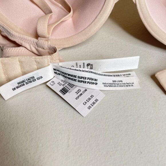 New Victoria's Secret Super Push-up Wear Everywhere Bra Size 32D - Picture 15 of 16